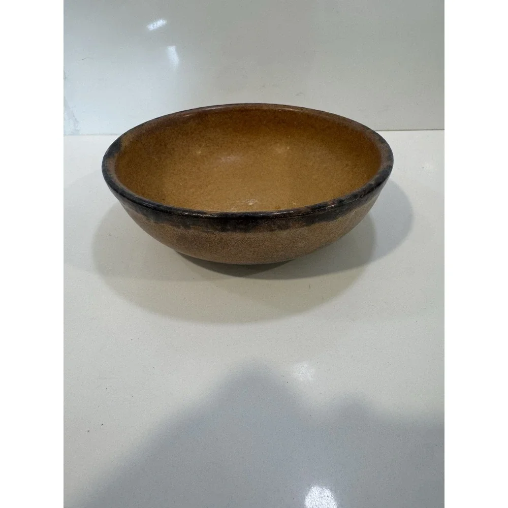 Vintage McCoy 1413 Stonecraft Cereal Soup Bowl Brown Glaze USA Pottery MCM